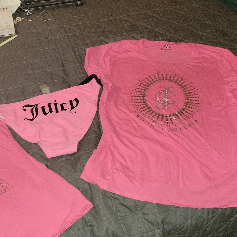 Juicy Couture Pink Panties and Tee Set